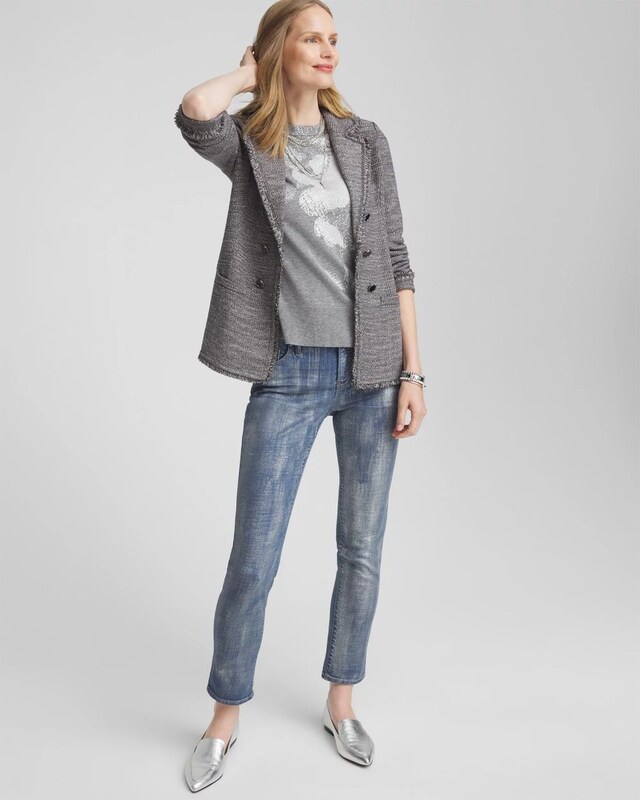 Silver Foil Intarsia Sweater - image 2